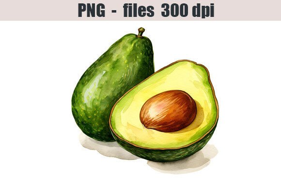 Avocado Watercolor Clipart: A Fresh Design Resource