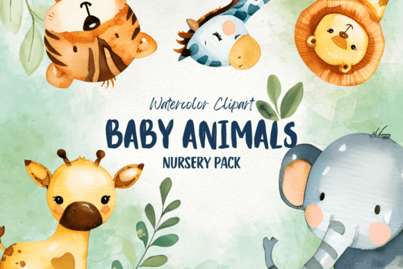 Baby Animals Watercolor Nursery Clipart for Charming Designs