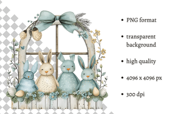 Cute Watercolor Blue Easter Bunnies PNG: A Fresh Take on Spring Design
