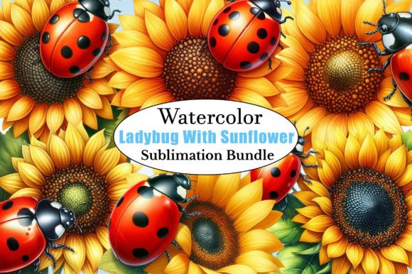 Designing with Watercolor Ladybug and Sunflower PNG