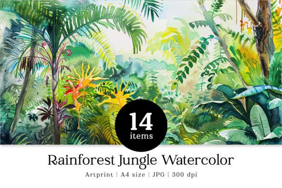 Rainforest Tropical Jungle Watercolor: A Display Font That Brings the Wild Indoors