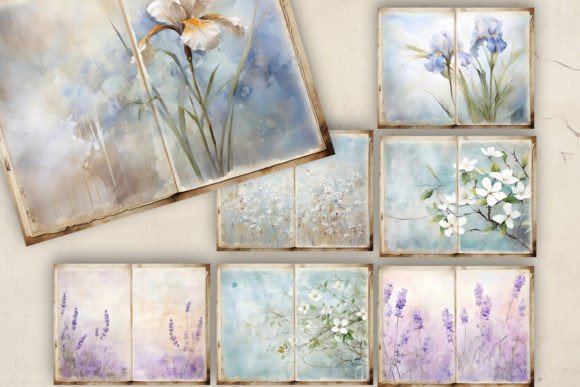 The Appeal of Watercolor Flowers Junk Journal Pages