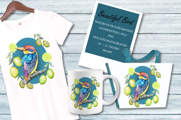 Watercolor Beautiful Bird Sublimation for Design Projects