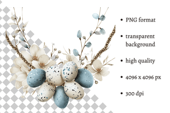 Watercolor Blue Easter Eggs Clipart
