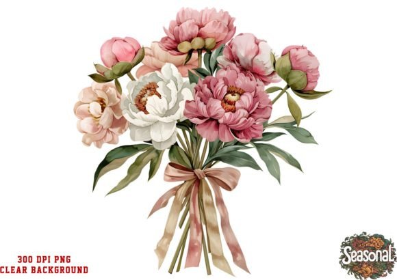 Watercolor Boho Peonies Sublimation