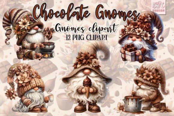 Watercolor Chocolate Gnomes PNG Clipart