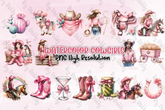 Watercolor Cowgirls Clipart: Design & Application
