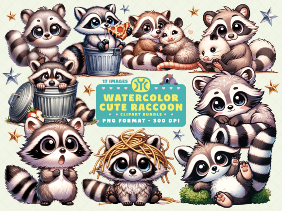 Watercolor Cute Raccoon Clipart for Thoughtful Design