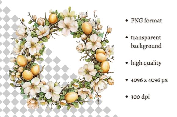 Watercolor Easter Wreath Illustration: A Creative Font for Spring Projects