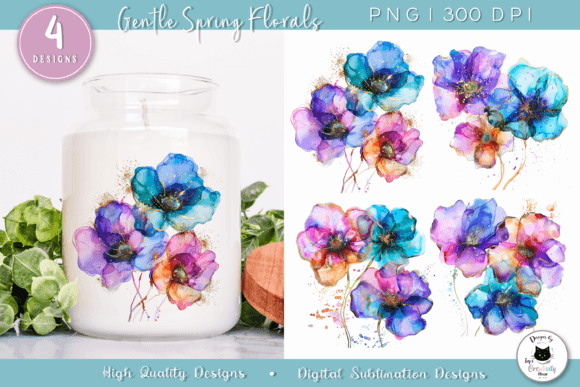 Watercolor Flower Clipart Floral PNG for Design