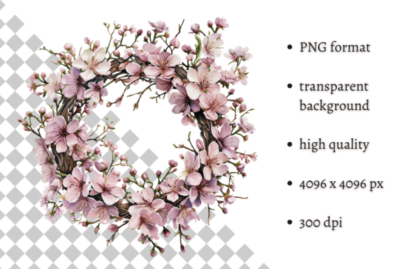 Watercolor Lavender Spring Floral Wreath for Branding