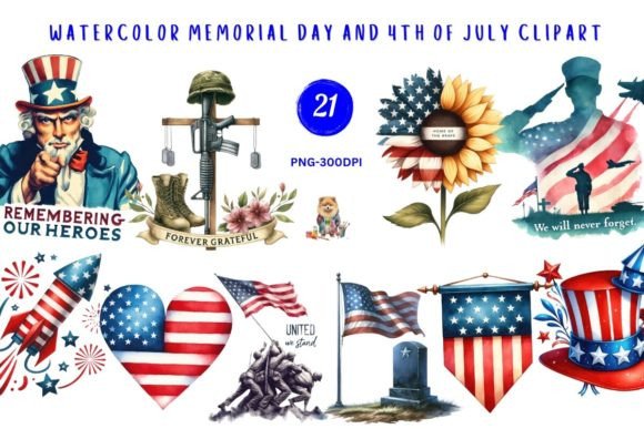 Watercolor Memorial Day and 4th of July: A Designer's Guide