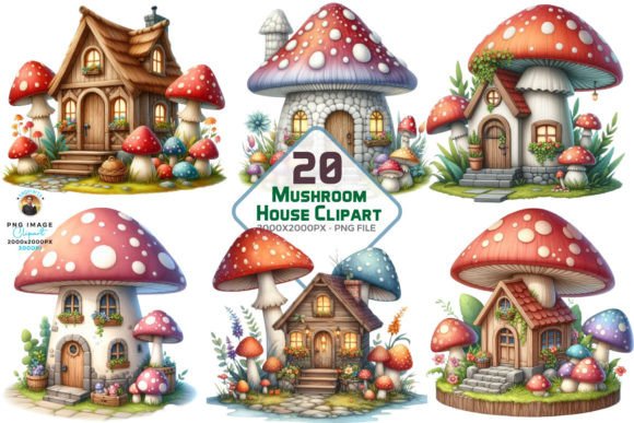 Watercolor Mushroom House Sublimation Design Guide