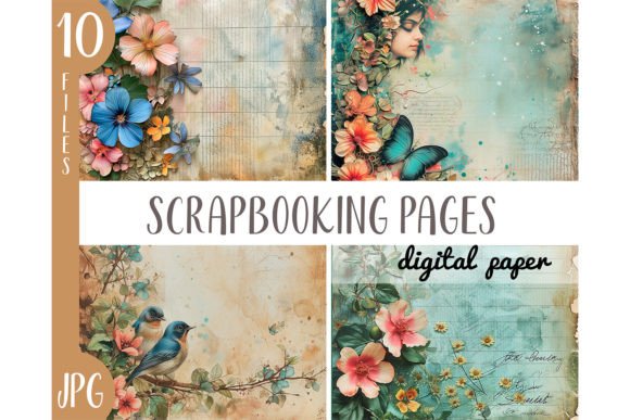 Watercolor Wall of Flowers Clipart JPG for Designers