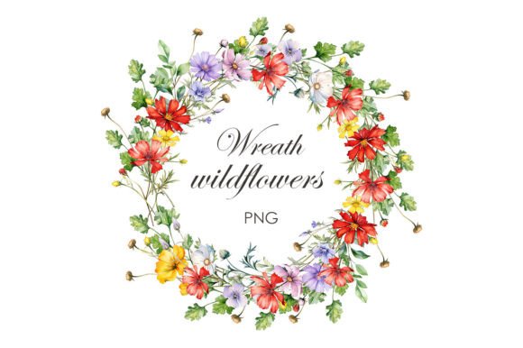 Wildflowers Frame. Watercolor Wreath: Design Meets Nature